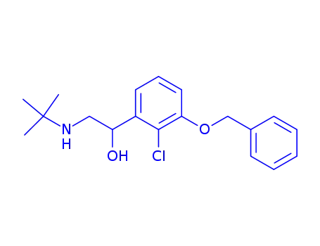Molecular Structure of 343973-86-4 (1-(3-(benzyloxy)-2-chlorophenyl)-2-(tert-butylaMino)ethanol)
