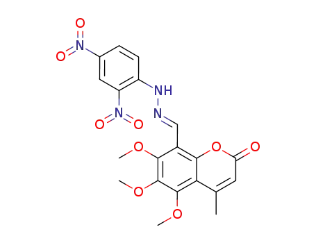 Molecular Structure of 108977-25-9 (8-[(2,4-dinitro-phenylhydrazono)-methyl]-5,6,7-trimethoxy-4-methyl-coumarin)