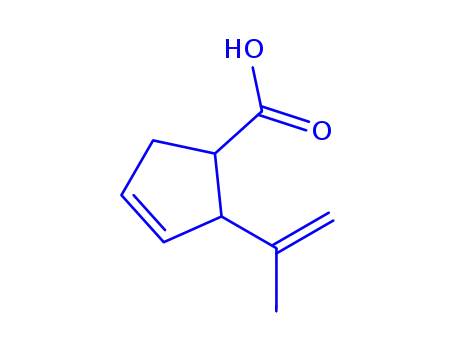 Molecular Structure of 82893-75-2 (3-Cyclopentene-1-carboxylicacid,2-(1-methylethenyl)-,cis-(9CI))
