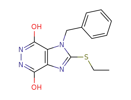 Molecular Structure of 3434-23-9 (1-benzyl-2-(ethylsulfanyl)-5,6-dihydro-1H-imidazo[4,5-d]pyridazine-4,7-dione)