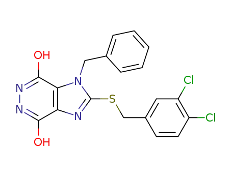 Molecular Structure of 3434-14-8 (1-benzyl-2-[(3,4-dichlorobenzyl)sulfanyl]-5,6-dihydro-1H-imidazo[4,5-d]pyridazine-4,7-dione)
