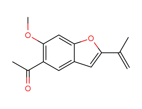 Molecular Structure of 34293-13-5 (1-[6-methoxy-2-(prop-1-en-2-yl)-1-benzofuran-5-yl]ethanonato)