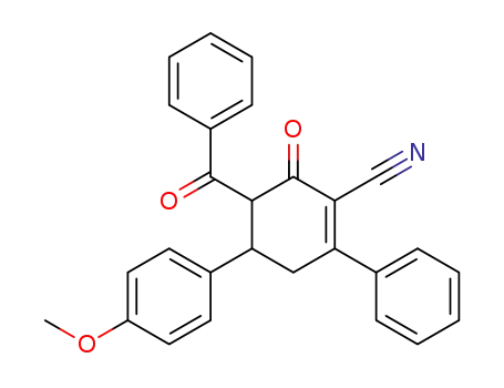 Molecular Structure of 344258-70-4 (5-benzoyl-4-(4-methoxyphenyl)-6-oxo-2-phenylcyclohex-1-ene-1-carbonitrile)