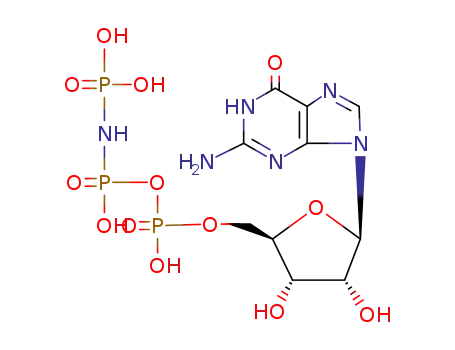 Molecular Structure of 34273-04-6 (Guanylyl Imidodiphosphate)