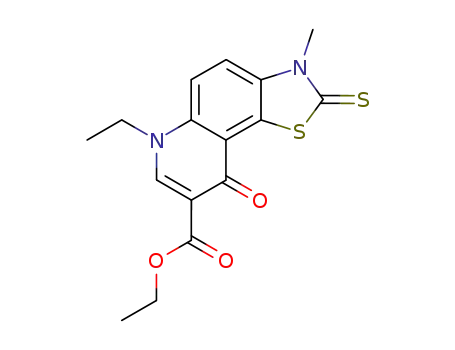 6-ethyl-3-methyl-9-oxo-2-thioxo-2,3,6,9-tetrahydro-thiazolo[5,4-<i>f</i>]quinoline-8-carboxylic acid ethyl ester