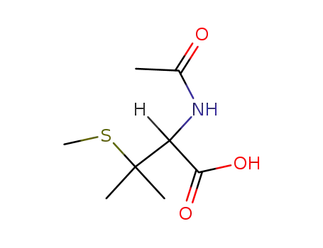 Molecular Structure of 34297-29-5 (S-methyl-N-acetylpenicillamine)