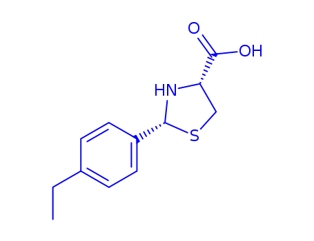 Molecular Structure of 342412-25-3 (2-(4-ETHYLPHENYL)-1,3-THIAZOLIDINE-4-CARBOXYLIC ACID)