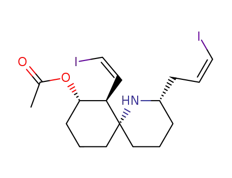 Acetic acid (2S,6R,7S,8S)-2-((Z)-3-iodo-allyl)-7-((Z)-2-iodo-vinyl)-1-aza-spiro[5.5]undec-8-yl ester