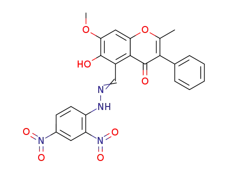 6-[(2,4-dinitro-phenylhydrazono)-methyl]-6-hydroxy-7-methoxy-2-methyl-3-phenyl-chromen-4-one