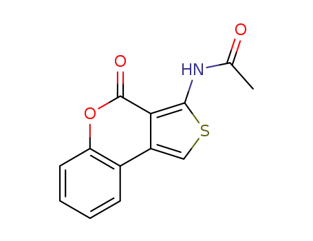 Molecular Structure of 341940-24-7 (N-(4-oxo-4H-thieno[3,4-c]chromen-3-yl)acetamide)