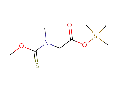 Molecular Structure of 34653-82-2 (Glycine,  N-(methoxythioxomethyl)-N-methyl-,  trimethylsilyl  ester)