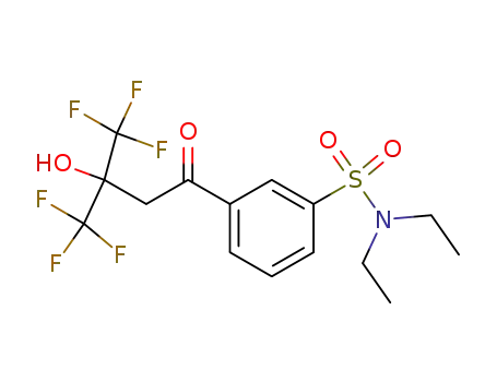 Molecular Structure of 34844-30-9 (N,N-diethyl-3-[4,4,4-trifluoro-3-hydroxy-3-(trifluoromethyl)butanoyl]benzenesulfonamide)