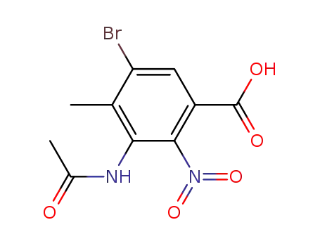 Molecular Structure of 34545-18-1 (5-BROMO-2-NITRO-3-ACETYL-AMINO-4-METHYLBENZOIC ACID)