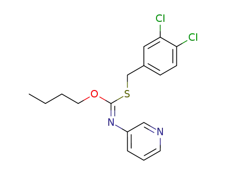 Molecular Structure of 34763-54-7 (O-Butyl S-((3,4-dichlorophenyl)methyl)-3-pyridinylcarbonimidodithioate)