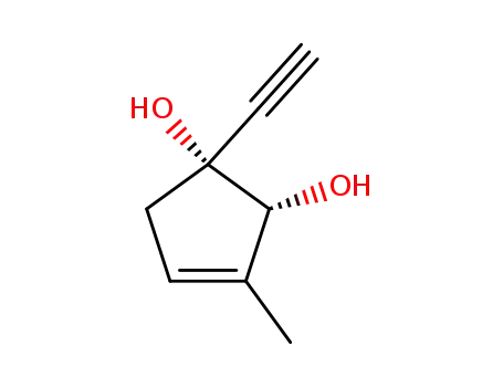 Molecular Structure of 90314-47-9 (3-Cyclopentene-1,2-diol, 1-ethynyl-3-methyl-, cis- (9CI))