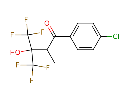 Molecular Structure of 34844-23-0 (1-(4-chlorophenyl)-4,4,4-trifluoro-3-hydroxy-2-methyl-3-(trifluoromethyl)butan-1-one)