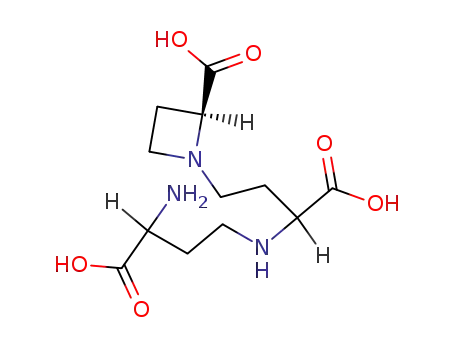 Molecular Structure of 34441-14-0 (1-Azetidinebutanoic acid, alpha-((3-amino-3-carboxypropyl)amino)-2-car boxy-, (2S-(1(alphaR*(R*)),2R*))-)