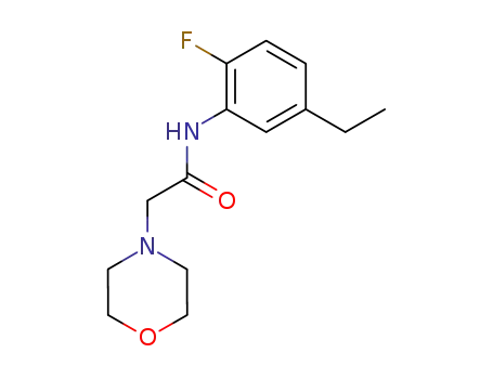 Molecular Structure of 3472-31-9 (N-(5-ethyl-2-fluorophenyl)-2-(morpholin-4-yl)acetamide)