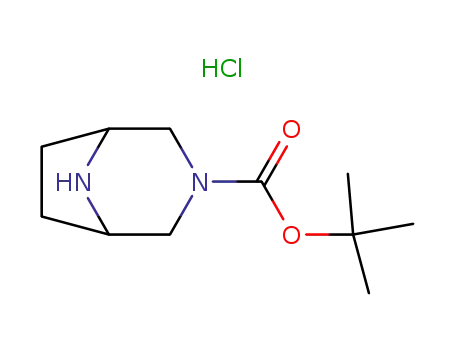 Molecular Structure of 415979-06-5 (3,8-Diazabicyclo[3.2.1]octane-3-carboxylic acid, 1,1-dimethylethyl ester, hydrochloride)