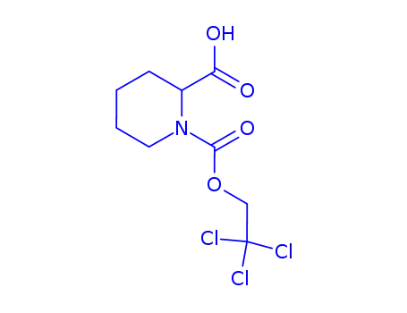 Molecular Structure of 347386-19-0 (1-[(2,2,2-TRICHLOROETHOXY)CARBONYL]-PIPERIDINE-2-CARBOXYLIC ACID)