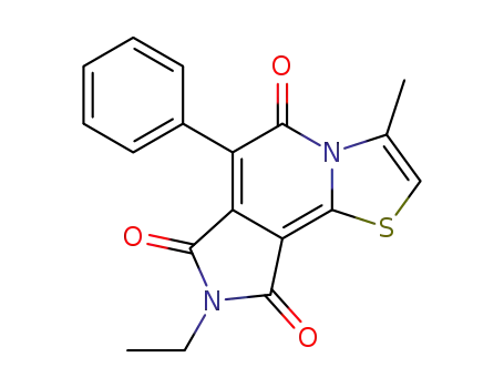 8-ethyl-3-methyl-6-phenyl-pyrrolo[3,4-<i>c</i>]thiazolo[3,2-<i>a</i>]pyridine-5,7,9-trione