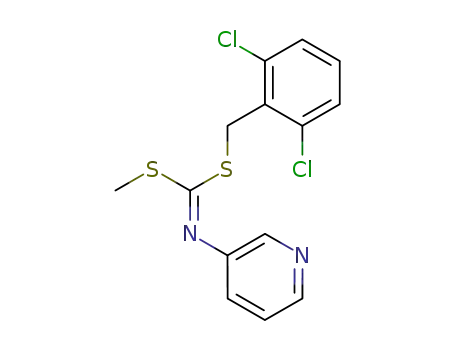 Molecular Structure of 34763-39-8 ((2,6-Dichlorophenyl)methyl methyl 3-pyridinylcarbonimidodithioate)