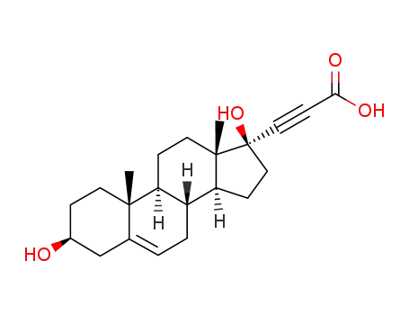 Molecular Structure of 3460-93-3 (3,17-Dihydroxyandrost-5-ene-17-propiolic acid)