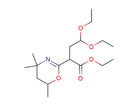 Molecular Structure of 34579-33-4 (ethyl 4,4-diethoxy-2-(4,4,6-trimethyl-5,6-dihydro-4H-1,3-oxazin-2-yl)butanoate)