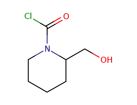 Molecular Structure of 75431-14-0 (2-(Hydroxymethyl)piperidine-N-carbamoyl chloride)