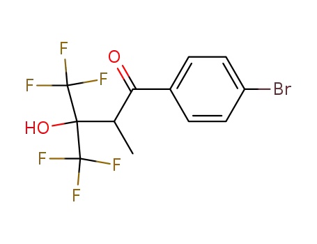 Molecular Structure of 34844-27-4 (1-(4-bromophenyl)-4,4,4-trifluoro-3-hydroxy-2-methyl-3-(trifluoromethyl)butan-1-one)