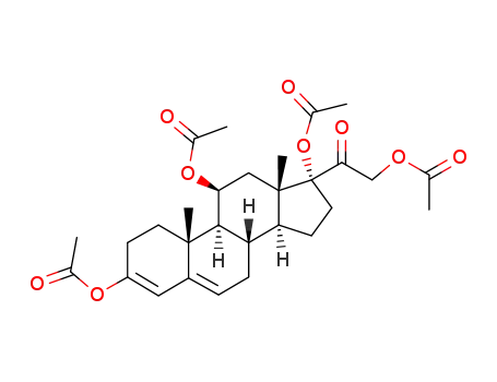 Molecular Structure of 991-08-2 (3,11β,17α,21-tetraacetoxy-3,5-pregnadiene-20-one)