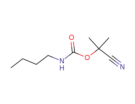 Molecular Structure of 3519-61-7 (Carbamic acid, butyl-, ester with 2-methyllactonitrile (7CI,8CI))