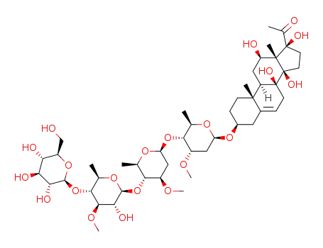 12-O-deacylmetaplexigenin 3-O-β-D-glucopyranosyl-(1->4)-β-D-thevetopyranosyl-(1->4)-β-D-oleandropyranosyl-(1->4)-β-D-cymaropyranose