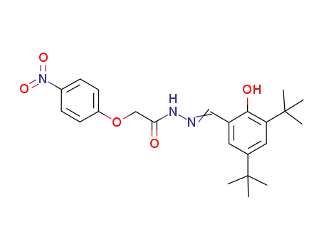 Molecular Structure of 1226513-85-4 ((4-nitrophenoxy)acetic acid (3,5-di(tert-butyl)-2-hydroxybenzylidene)hydrazide)