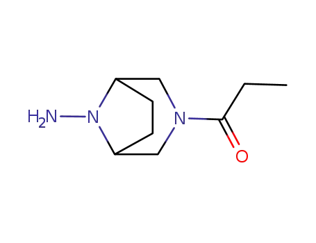 Molecular Structure of 34939-57-6 (3,8-Diazabicyclo[3.2.1]octan-8-amine,3-(1-oxopropyl)-(9CI))