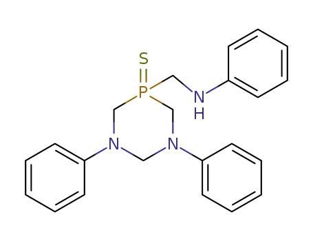 Molecular Structure of 34885-70-6 (N-[(1,3-diphenyl-5-sulfido-1,3,5-diazaphosphinan-5-yl)methyl]aniline)