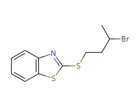 Molecular Structure of 219126-90-6 (2-(3-Bromo-butylsulfanyl)-benzothiazole)