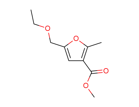 Molecular Structure of 35340-02-4 (5-(Ethoxymethyl)-2-methyl-3-furancarboxylic acid methyl ester)