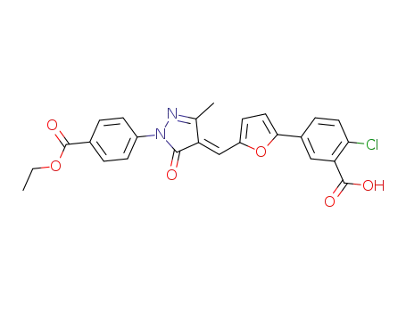 2-chloro-5-[5-({1-[4-(ethoxycarbonyl)phenyl]-3-methyl-5-oxo-1,5-dihydro-4H-pyrazol-4-ylidene}methyl)-2-furyl]benzoic acid