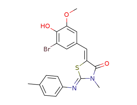 5-(3-bromo-4-hydroxy-5-methoxybenzylidene)-3-methyl-2-[(4-methylphenyl)imino]-1,3-thiazolidin-4-one