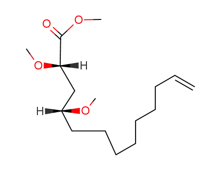 Molecular Structure of 55255-62-4 (2,4-Dimethoxy-12-tridecenoic acid methyl ester)