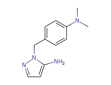 Molecular Structure of 3524-27-4 (1-[4-(DIMETHYLAMINO)BENZYL]-1H-PYRAZOL-5-AMINE)