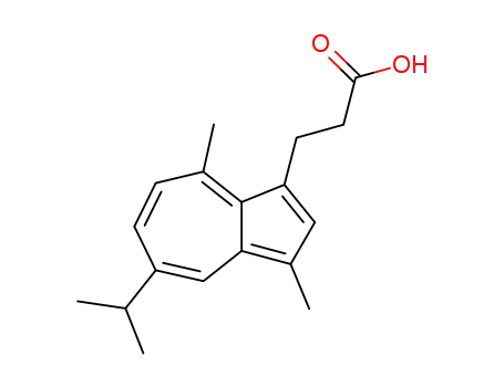 Molecular Structure of 35336-11-9 (3,8-Dimethyl-5-(1-methylethyl)-1-azulenepropanoic acid)