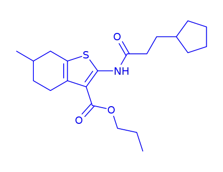 propyl 2-[(3-cyclopentylpropanoyl)amino]-6-methyl-4,5,6,7-tetrahydro-1-benzothiophene-3-carboxylate