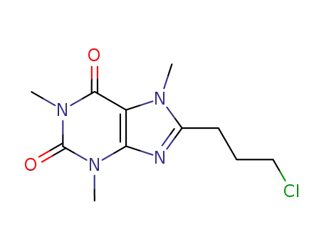 Molecular Structure of 876510-86-0 (8-(3-chloro-propyl)-1,3,7-trimethyl-3,7-dihydro-purine-2,6-dione)