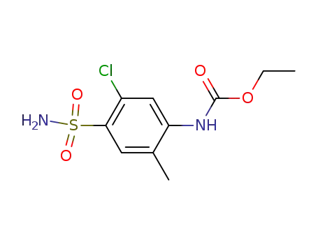 Molecular Structure of 35442-35-4 (ETHYL 5-CHLORO-2-METHYL-4-SULFAMOYLPHENYLCARBAMATE)
