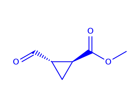 Molecular Structure of 35501-84-9 (Cyclopropanecarboxylic acid, 2-formyl-, methyl ester, (1R,2R)-rel- (9CI))