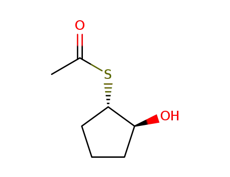 Molecular Structure of 3551-50-6 (Ethanethioic acid, S-[(1R,2R)-2-hydroxycyclopentyl] ester, rel- (9CI))