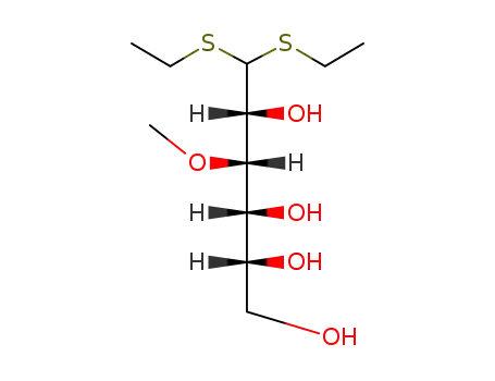 Molecular Structure of 3554-76-5 (3-O-Methyl-D-glucose diethyl dithioacetal)