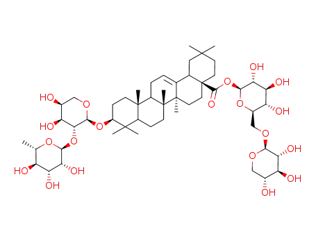 3-O-α-L-rhamnopyranosyl(1->2)-α-L-arabinopyranosyl-oleanolic acid 28-O-β-D-xylopyranosyl(1->6)-β-D-glucopyranosyl ester